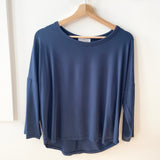 Bamboo navy 3/4 sleeve t-shirt made in canada