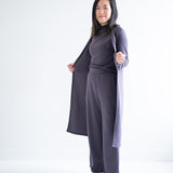 Long dark grey duster cardigan for women