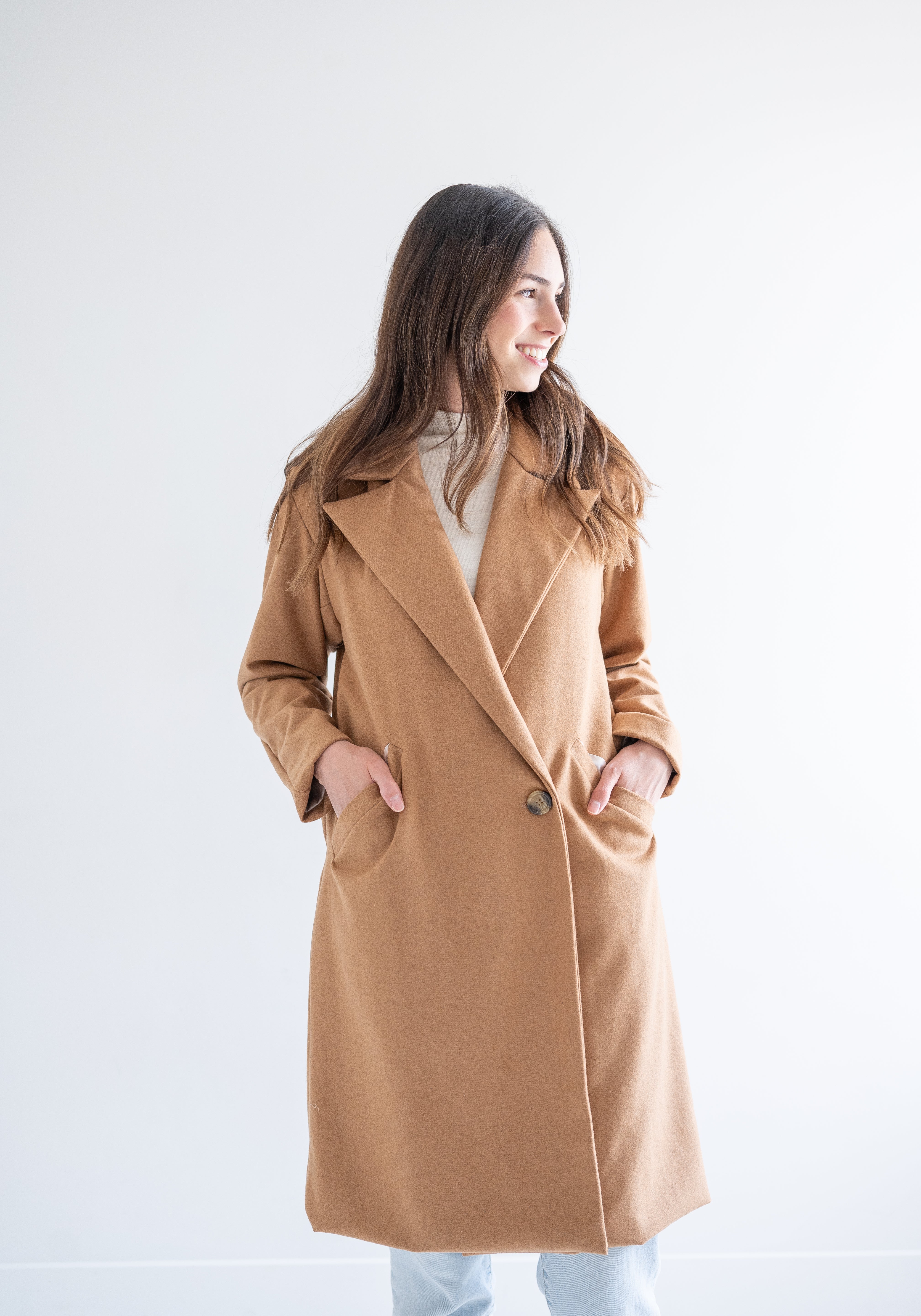 camel wool coat for women 