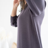 close up of grey sweater dress for women