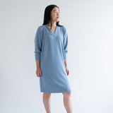 Sky Blue sweater dress with long sleeves for women