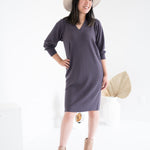 grey sweater dress for women with long sleeves