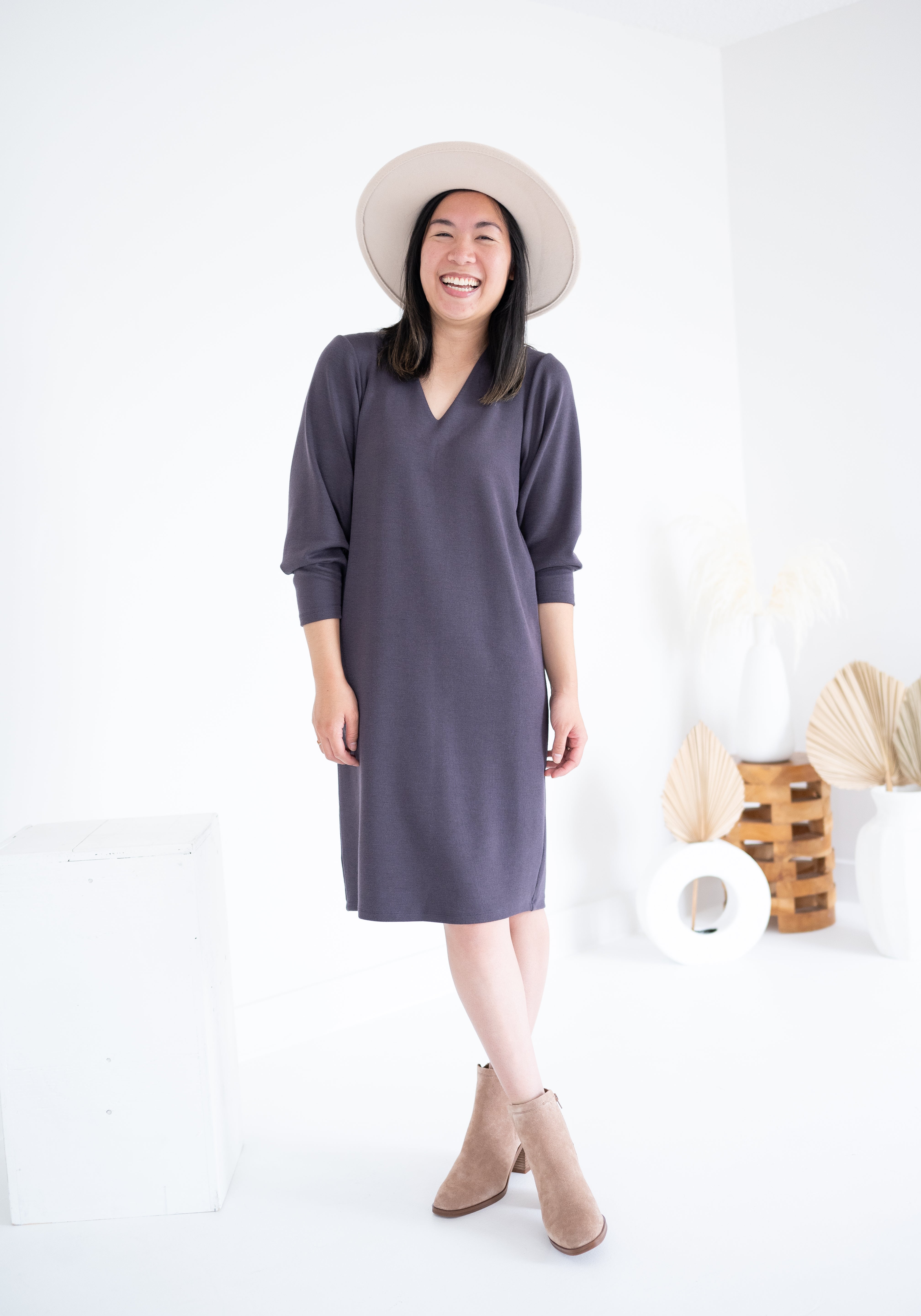 grey sweater dress for women