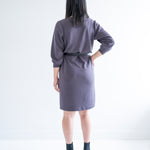 back view of grey sweater dress for women