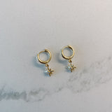 Droplet Star Gold Plated Hoops